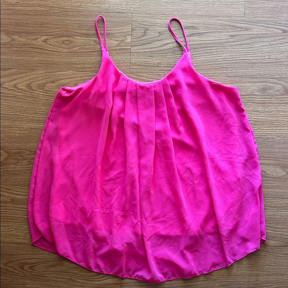 PINK Pleated chiffon Cami blouse